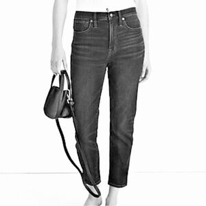 Madewell Roadtripper Stovepipe Cropped High Rise Black Denim Jeans Womens 30